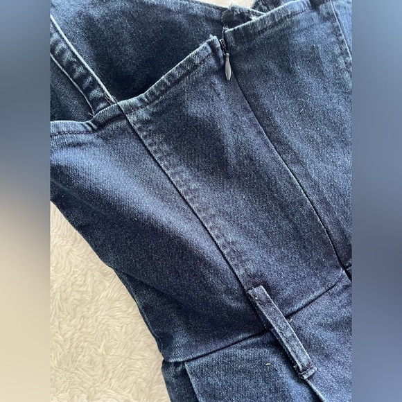 Vintage Blue Denim Maxi Dress with Gold Buttons - Picture 8 of 8